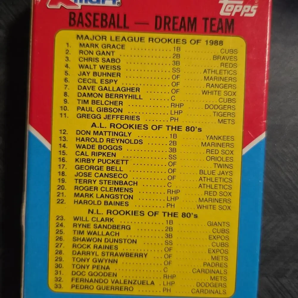 1988 Kmart Collectors' Edition Dream Team Baseball Cards no gum